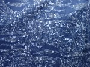 アンティーク　草花模様織出し本場泥大島紬着物（5マルキ）